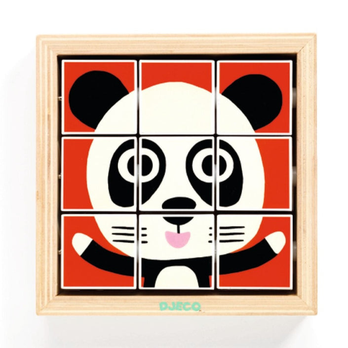 DJECO wooden block puzzle Tournanimo 9 pcs / 2 yrs+