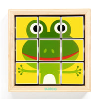 DJECO wooden block puzzle Tournanimo 9 pcs / 2 yrs+