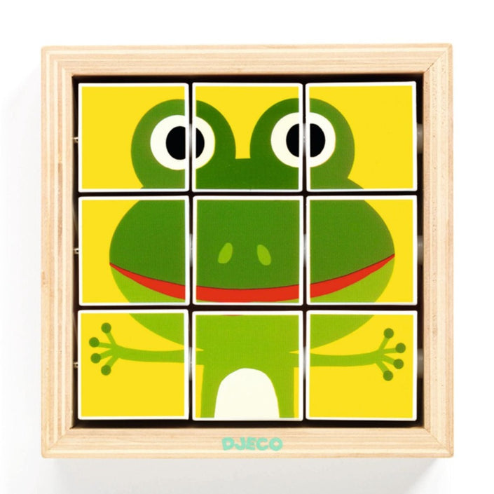 DJECO wooden block puzzle Tournanimo 9 pcs / 2 yrs+