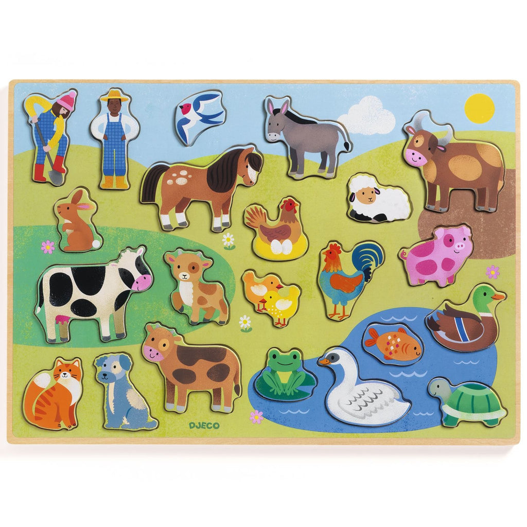 DJECO houten puzzel Campo 2 jr+ / 22 stks