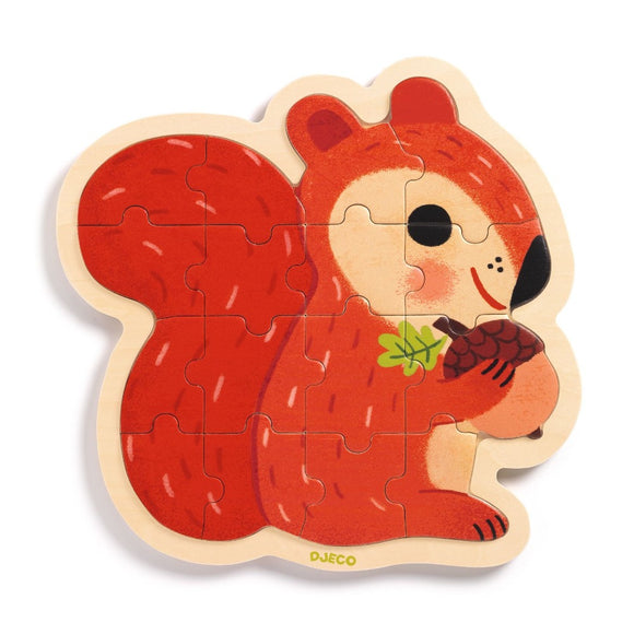 DJECO houten puzzel Nut 3 jr+ / 16 stks