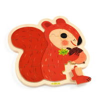 DJECO houten puzzel Nut 3 jr+ / 16 stks