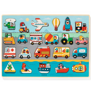 DJECO houten puzzel Vroom 2 jr+ / 22 stks