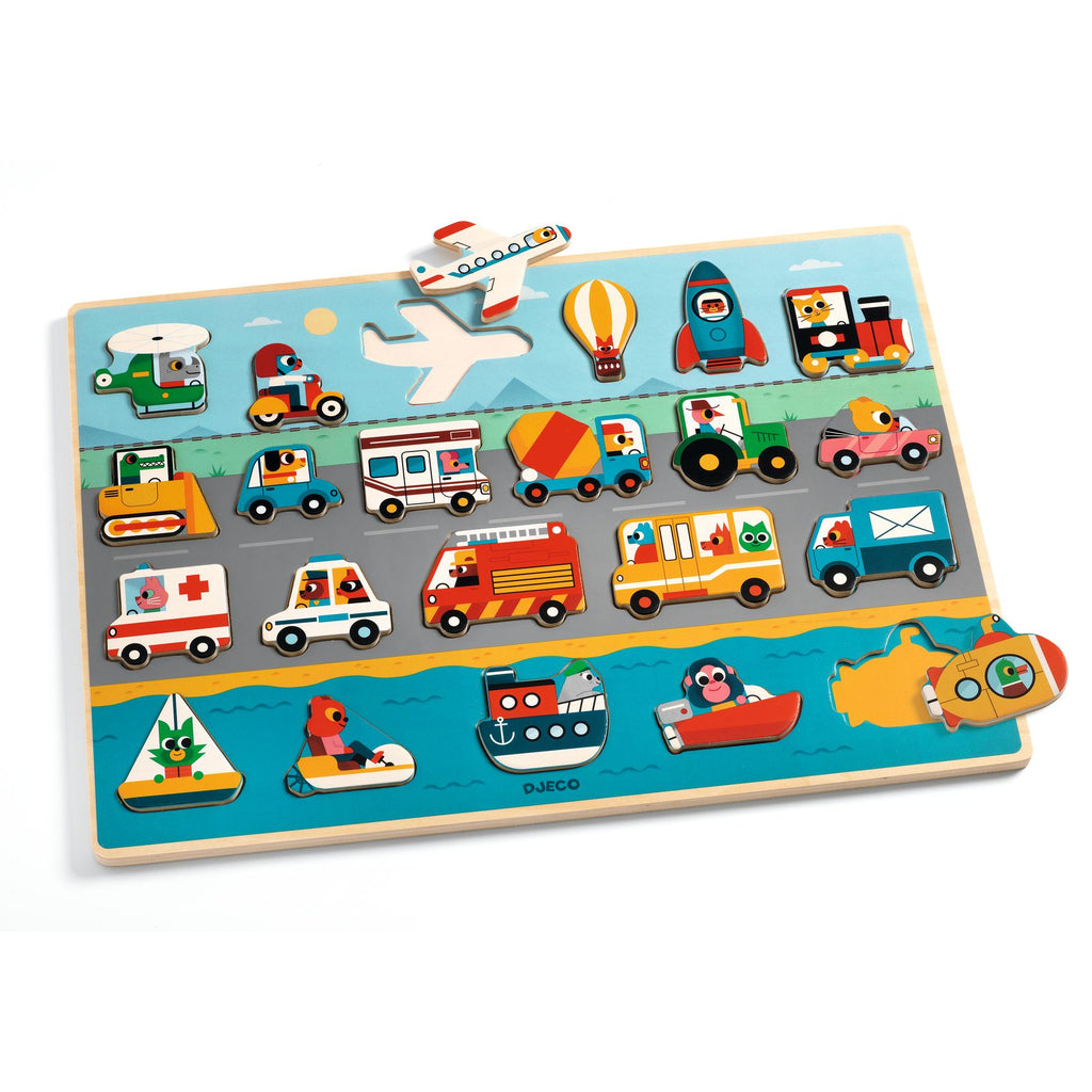 Buy DJECO houten puzzel Vroom 2 jr+ / 22 stks