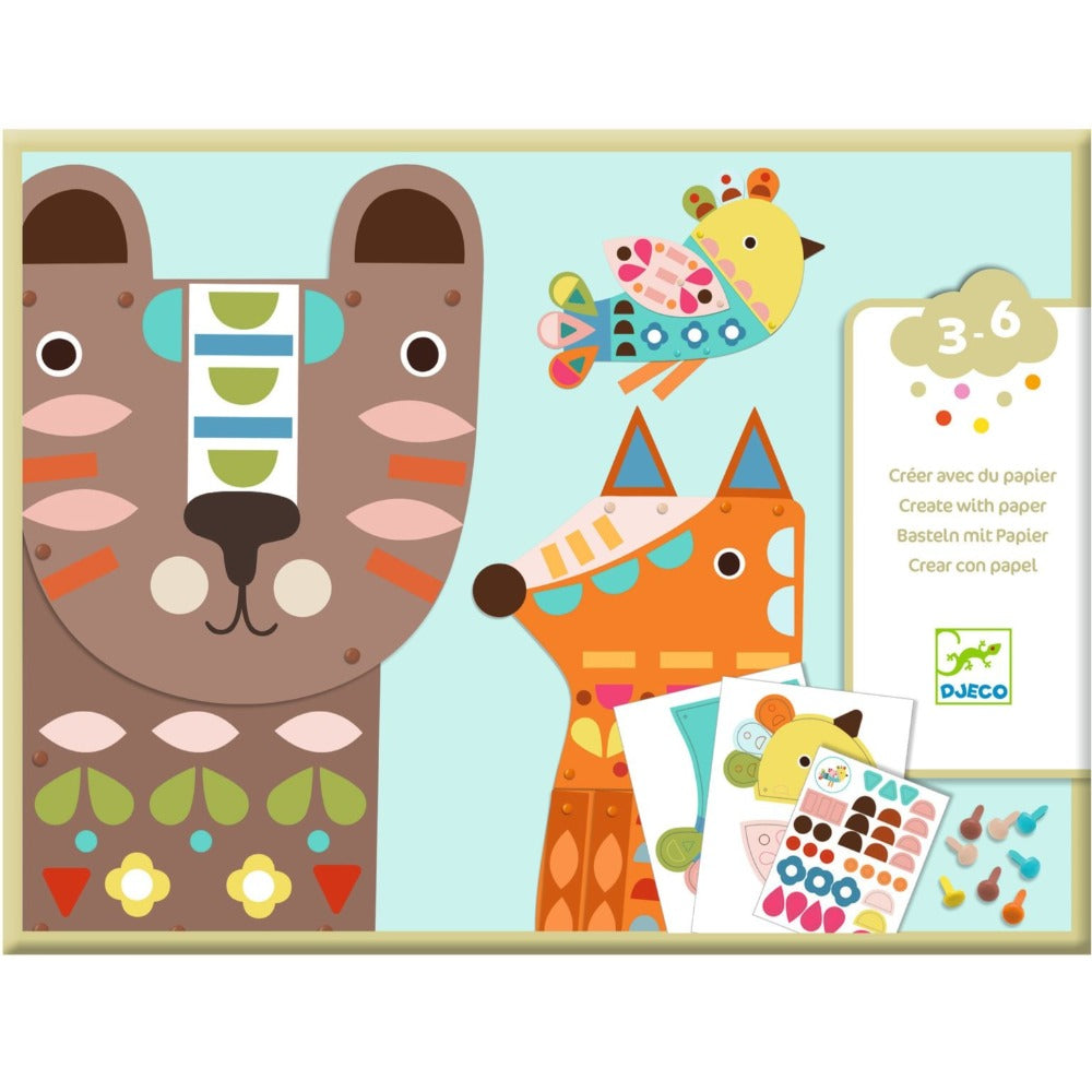 DJECO knutselen met papier giant animals 3-6 jr