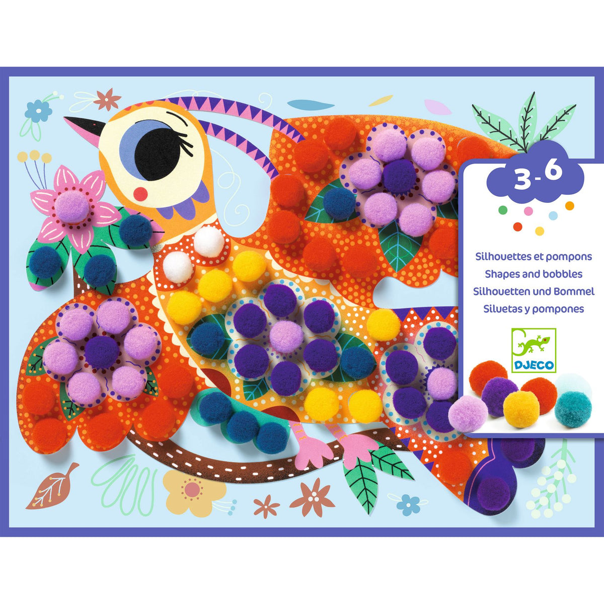 DJECO knutselen met pompoms kleurenfestijn 3 jr+