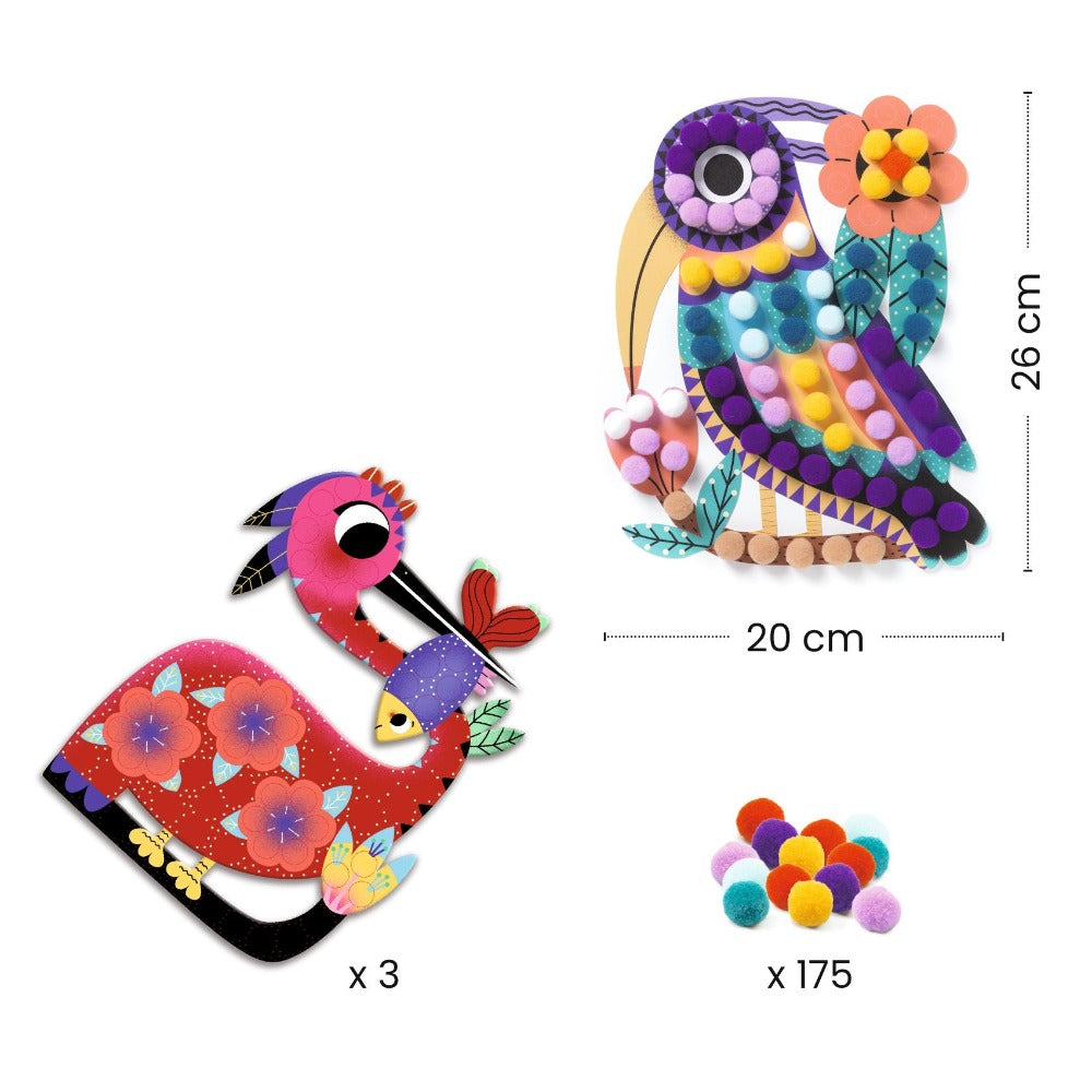 DJECO knutselen met pompoms kleurenfestijn 3 jr+