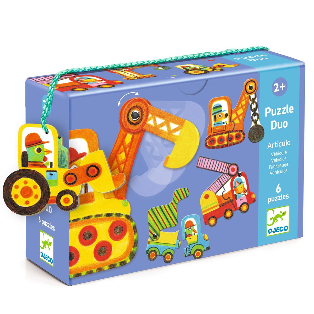 DJECO puzzel duo articulo voertuigen 2 jr+