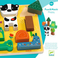 DJECO puzzel en stapelspel Happy 18 mnd+