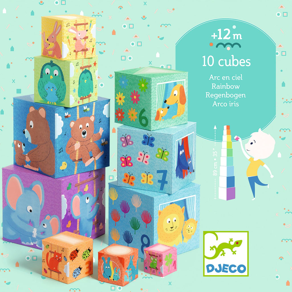 DJECO stacking tower vehicles 12 months+ zwaar karton