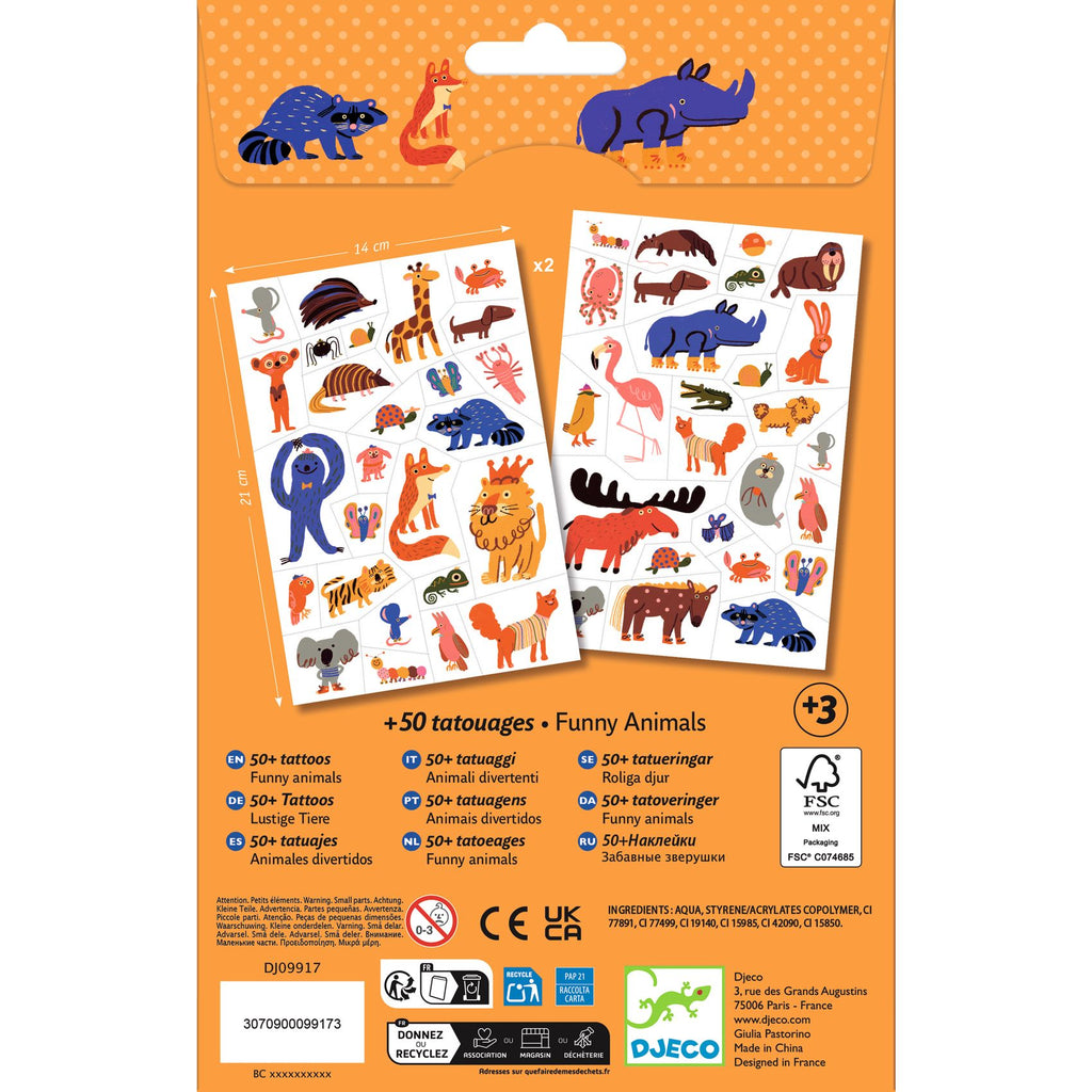 DJECO tattoo's Funny Animals 3070900099173