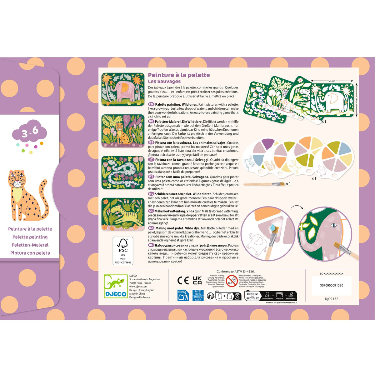DJECO verfset met palet Wild ones 3 jr+