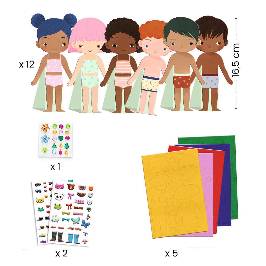 DJECO vilt dress up poppetjes 3 jr+ DJ00086