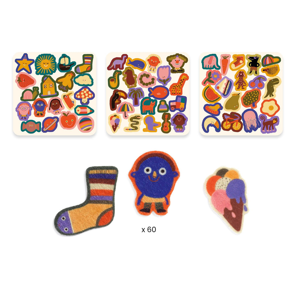DJECO vilt stickers Silly Ones 18 mnd + 3070900009516