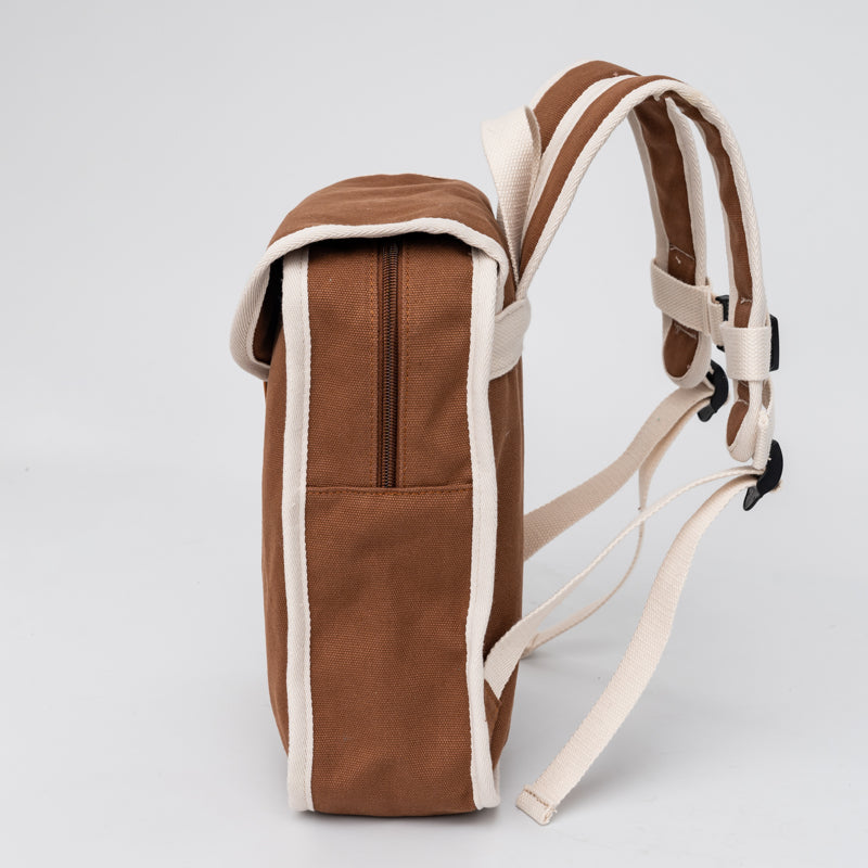 Petit Monkey children's backpack baked clay 100% recycled katoen + PU 