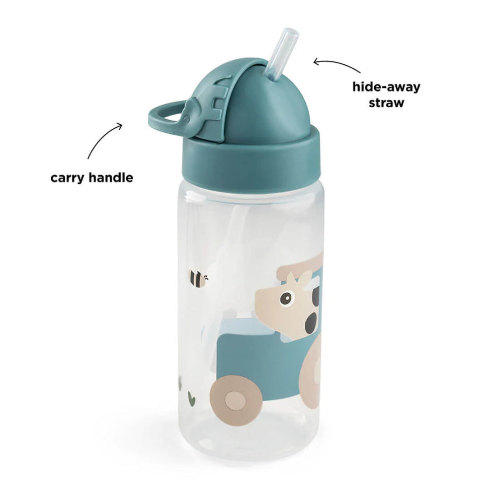 Done by Deer drinkfles met rietje tiny farm blue 350 ml 5712643061373 c