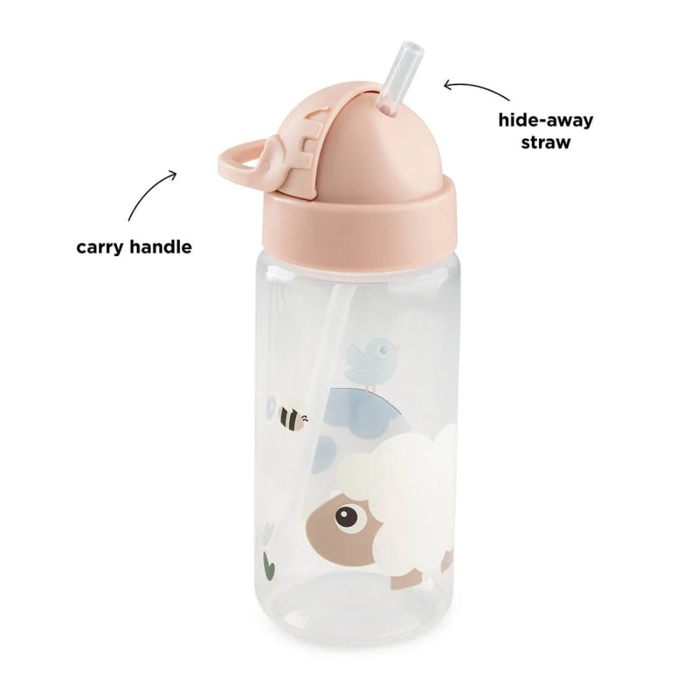 Done by Deer drinkfles met rietje tiny farm powder 350 ml 5712643061342