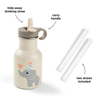 Done by Deer metalen fles met rietje celebration sand 350 ml 5712643061304 c