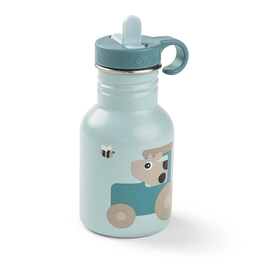 Done by Deer RVS drinkfles tiny farm blue 350 ml