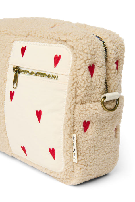 Studio Noos kinderwagen organizer teddy ecru hearts