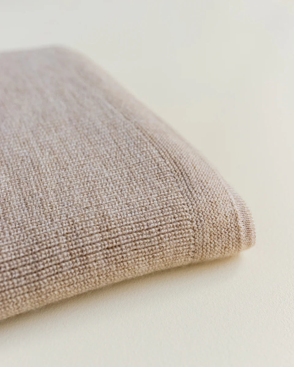 HVID deken Felix sand 100% merino wol, fine Italian
