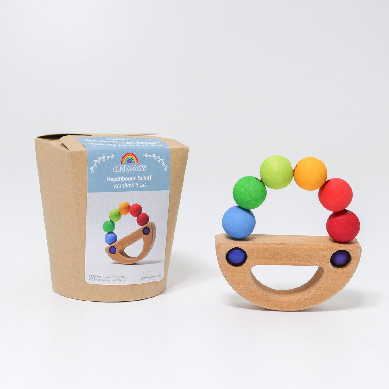 GRIMMS babyspeeltje regenboog boot  08126 d