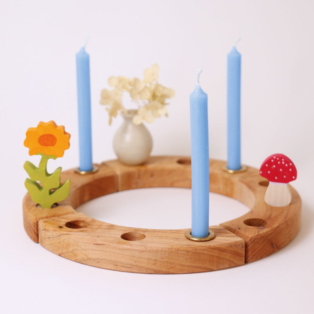 Buy GRIMMS jaarring kaarsen bijenwas 10% blauw 12 stks