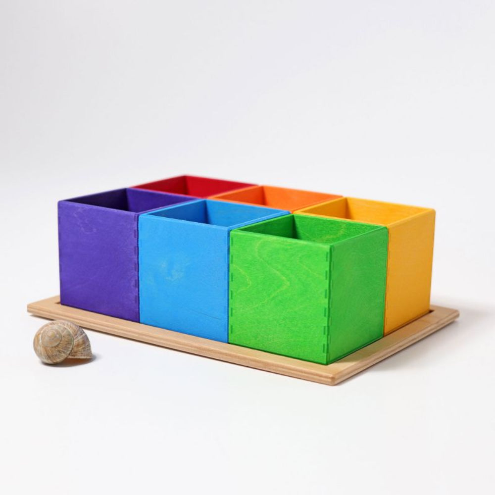 GRIMMS sorteerbak regenboog classic 3 jr+10298