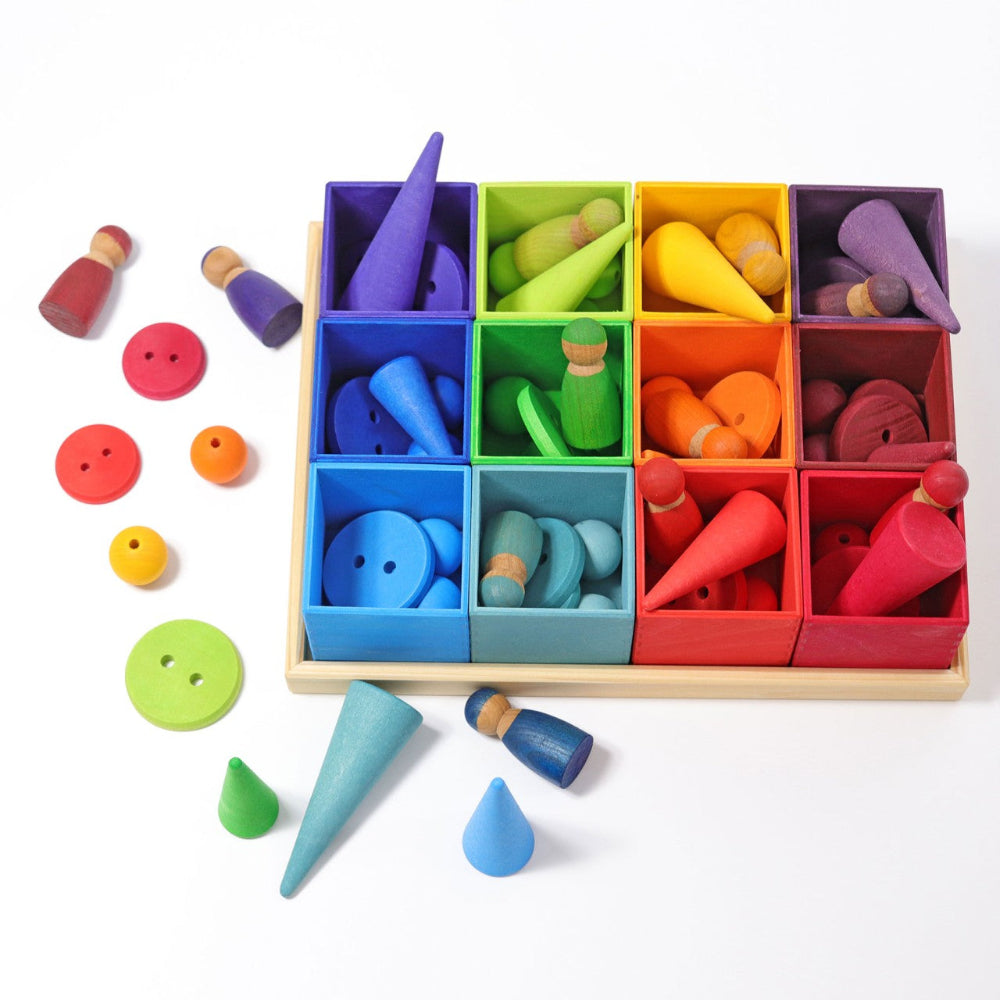 GRIMMS sorteerbak regenboog groot 3 jr+10299c