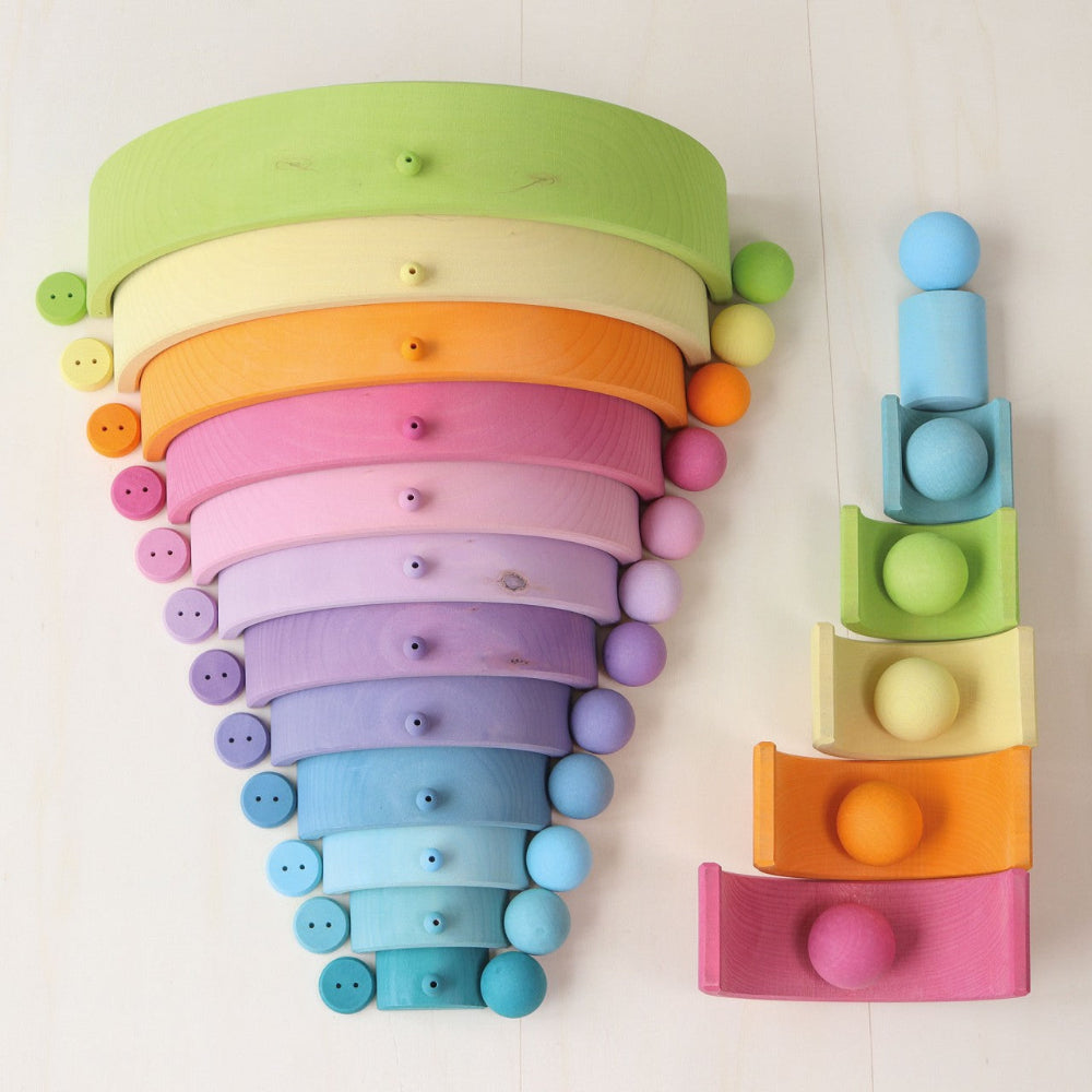 GRIMMS sorteerballen regenboog pastel 1 jr+10238b