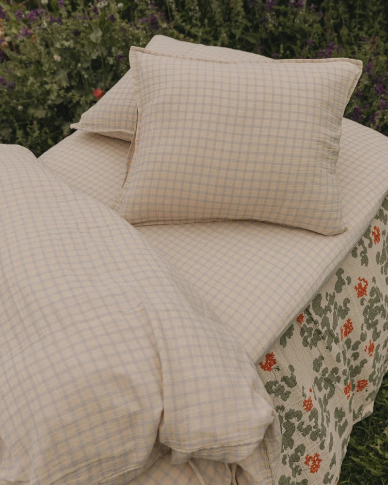Buy Garbo and Friends hoeslaken gingham blue 90x200