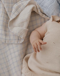 Garbo and Friends hydrofiele doeken gingham blue 60 x 60