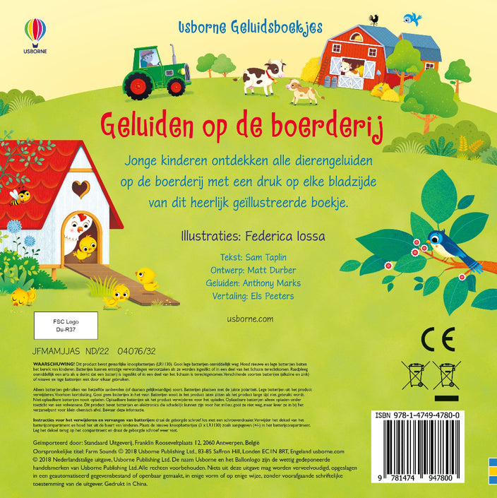 Geluiden op de boerderij - geluidenboek 3 jr+UA47800c