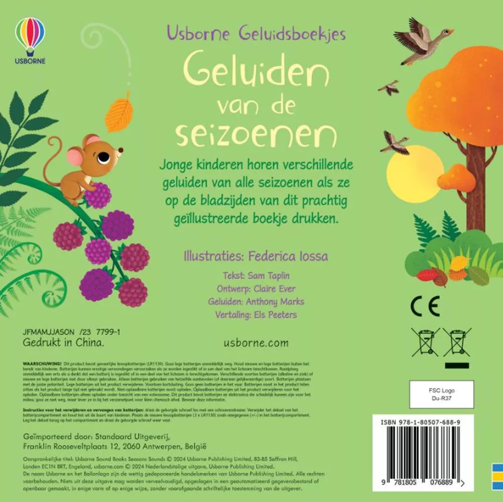Buy Geluiden van de seizoenen - geluidenboek 6 mnd+