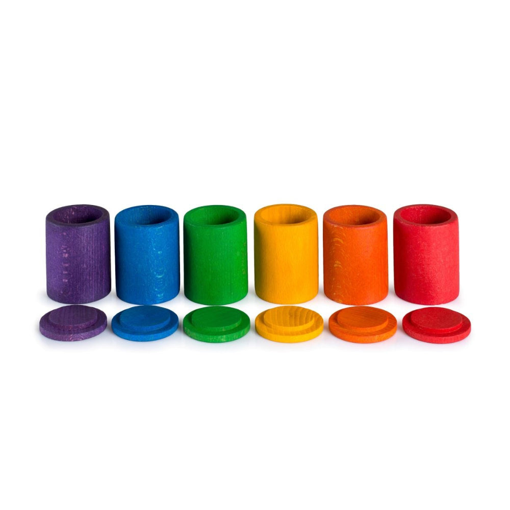 Grapat regenboog bakjes met deksel 6 stks 18 mnd+
