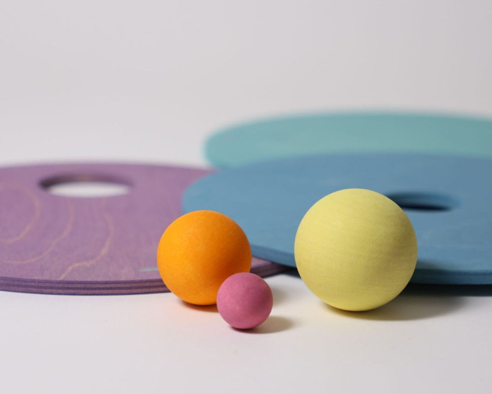 GRIMMS x Stapelstein Rolling Discs Cool Pastel Hout