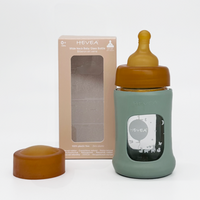 HEVEA glazen fles brede hals seafoam blue 150 ml 0 mnd+