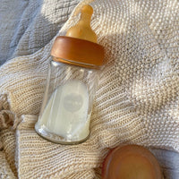 HEVEA glazen flessen brede hals slow flow 150 ml 0 mnd+