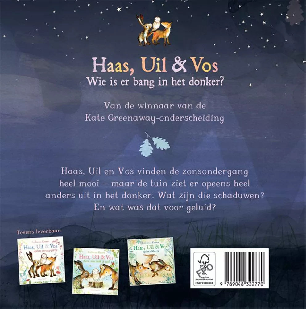Haas_uil_vos Wie is er bang in het donker 9789048322770 b