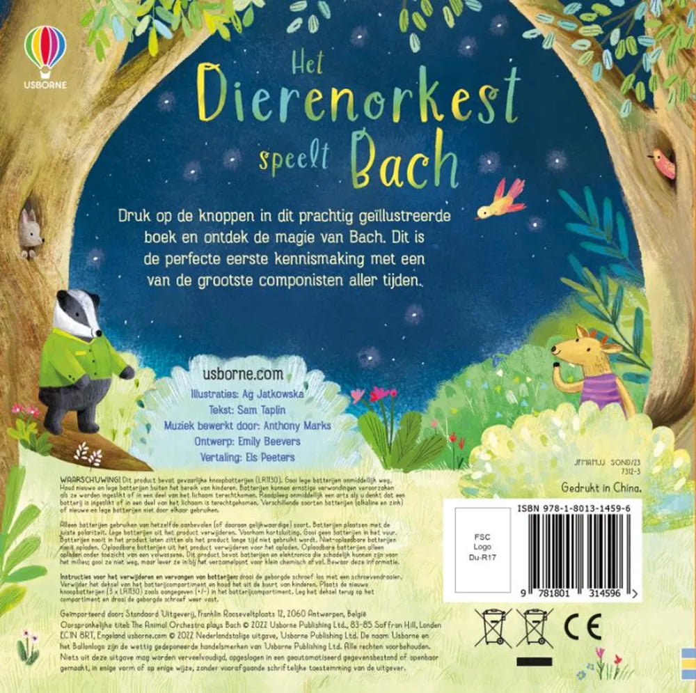 Het dierenorkest speelt Bach - geluidenboek 10 mnd+
