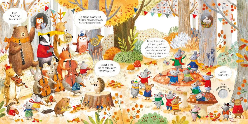 Het dierenorkest speelt Mozart - geluidenboek 2 jr+