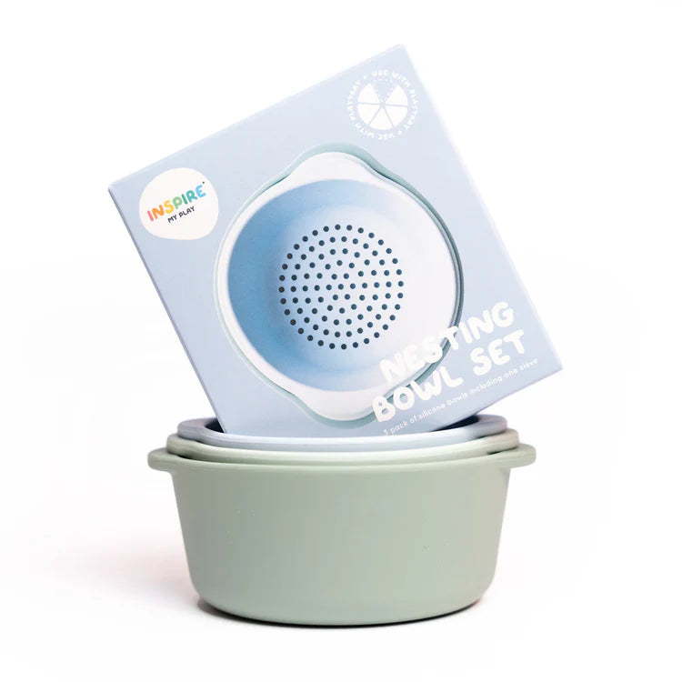 Inspire my play nesting bowl set green blue 6 mnd+