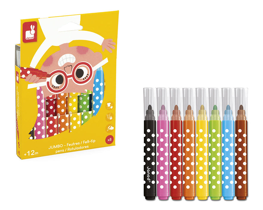 JANOD Jumbo viltstiften 8 stks 1 jr+3