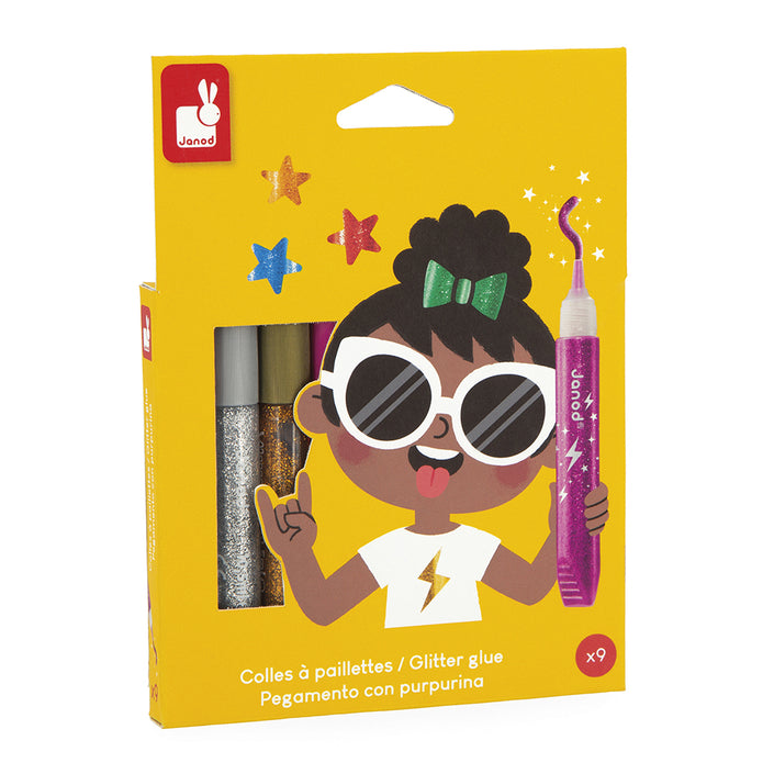 JANOD glitterlijm 9 stks / 3 jr+
