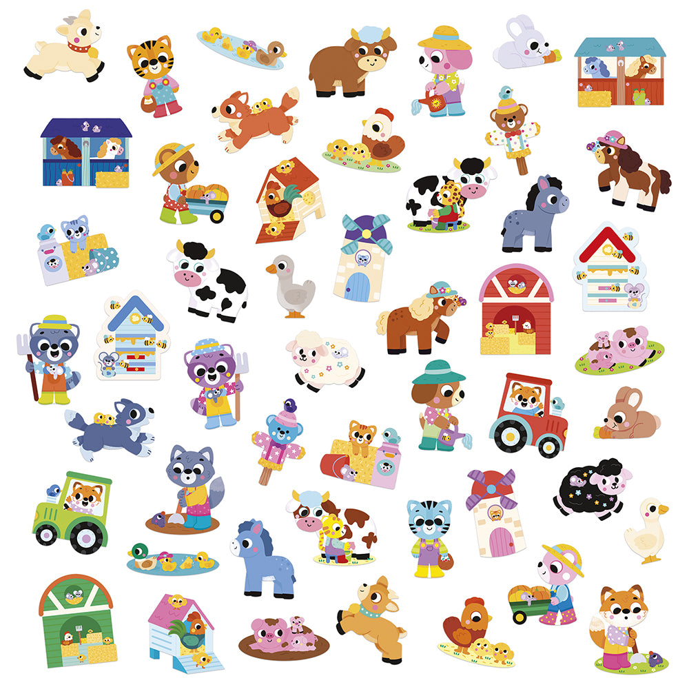 Buy JANOD grote stickers boerderijdieren 50 stks 18 mnd+