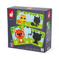 JANOD puzzel dieren en schaduw 2 jr+ / 12 x 2 stks