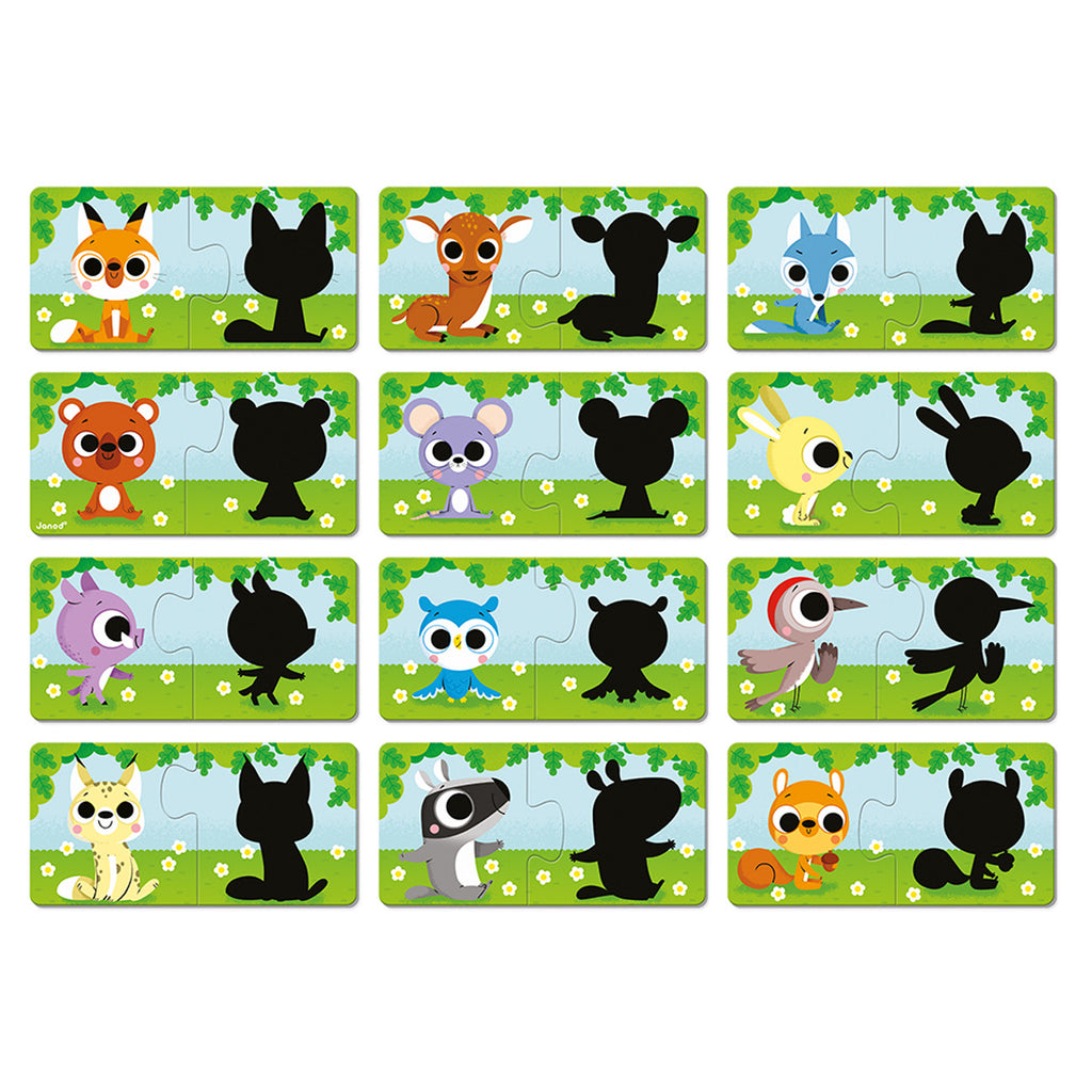 Buy JANOD puzzel dieren en schaduw 2 jr+ / 12 x 2 stks
