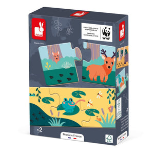 JANOD x WWF block puzzle animals 2 yrs+ / 9 pcs