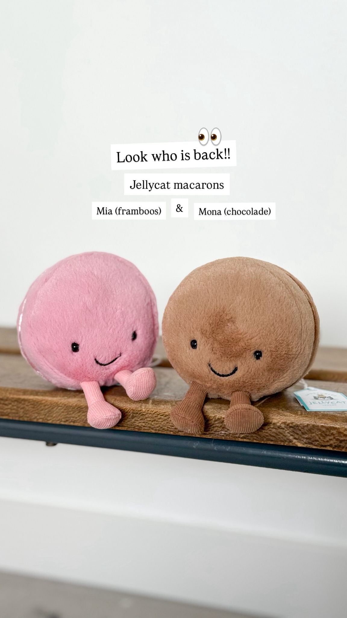Jellycat knuffel Amuseables Mona Macaron chocolade