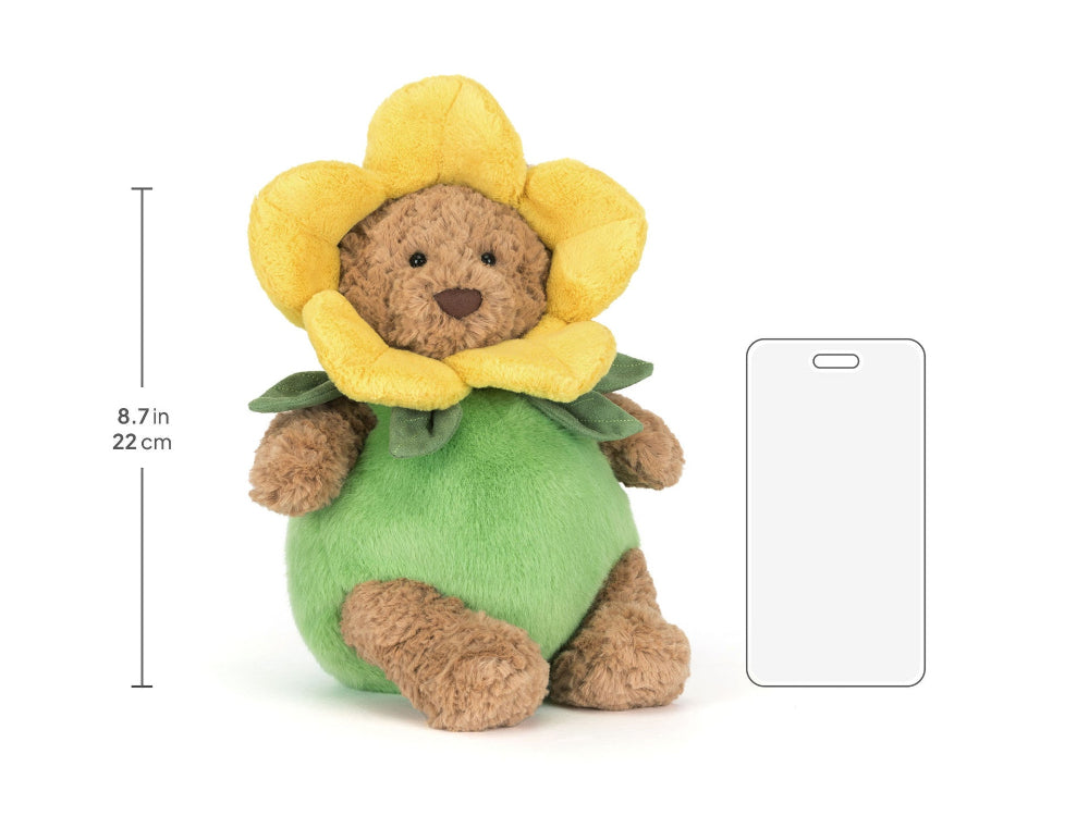 Jellycat knuffel Bartholomew Bear Daffodil Outfit Polyester + PE-korrels